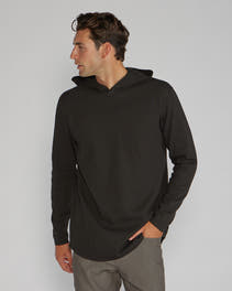 Thermal Hooded Drop-Cut Long Sleeve